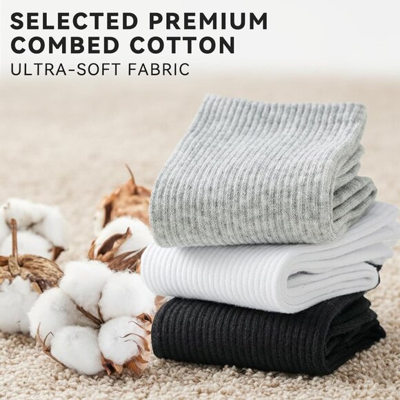 🆕 Women White Moisture Wicking Calf Socks Cotton Thin Soft Casual Sport Wear - Picture 2 of 6